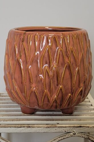 Swirl-Patterned Terracotta Pot